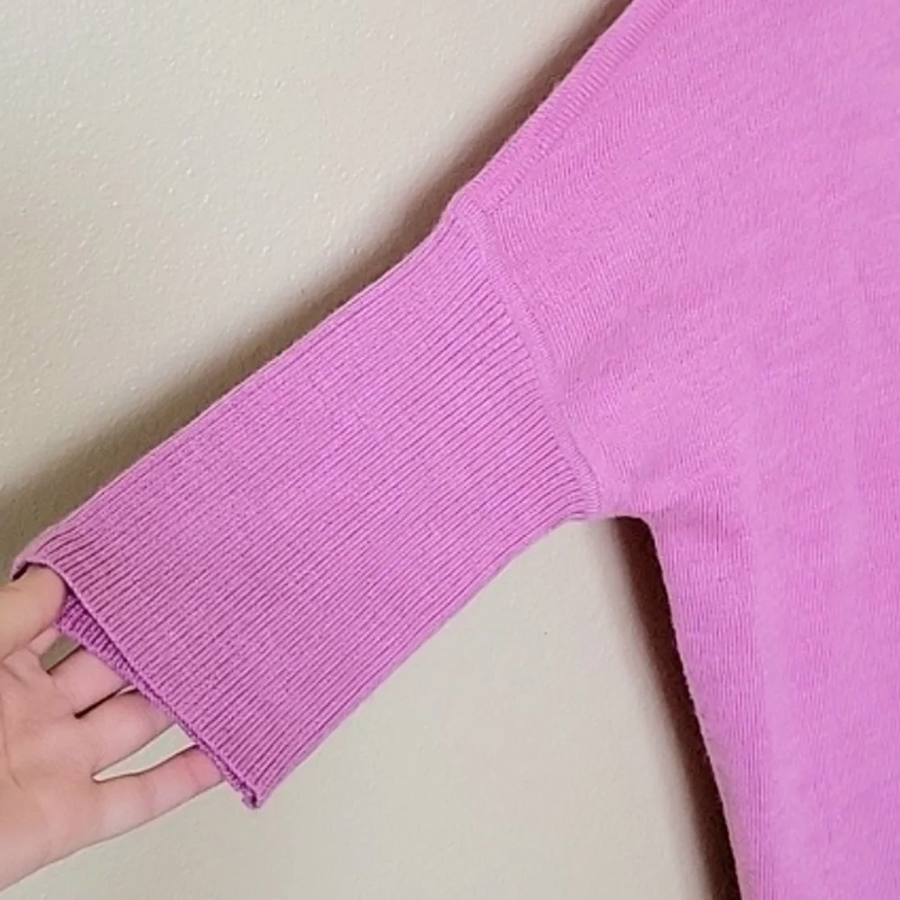 By Anthropologie Merino Wool Oversized Relaxed Slouchy V-Neck Sweater - Size M - Picture 3 of 7